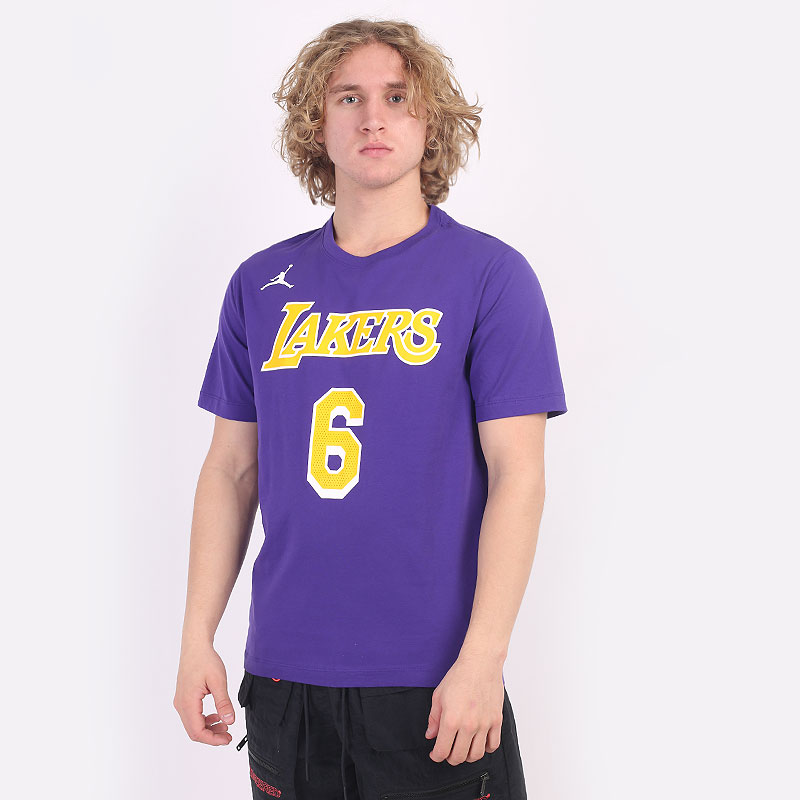 мужская фиолетовая футболка Jordan NBA Lakers Tee CV9987-557 - цена, описание, фото 3